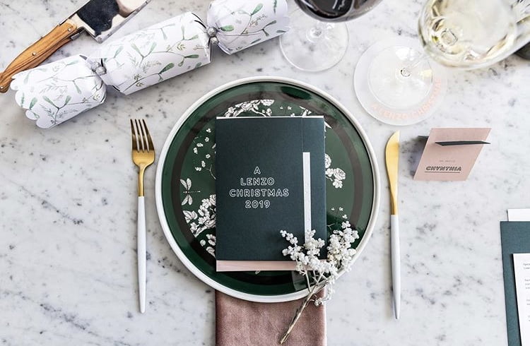 Modern Christmas table styling