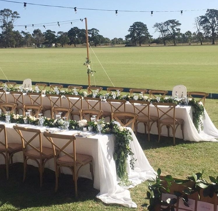Outdoor styling table linen hire